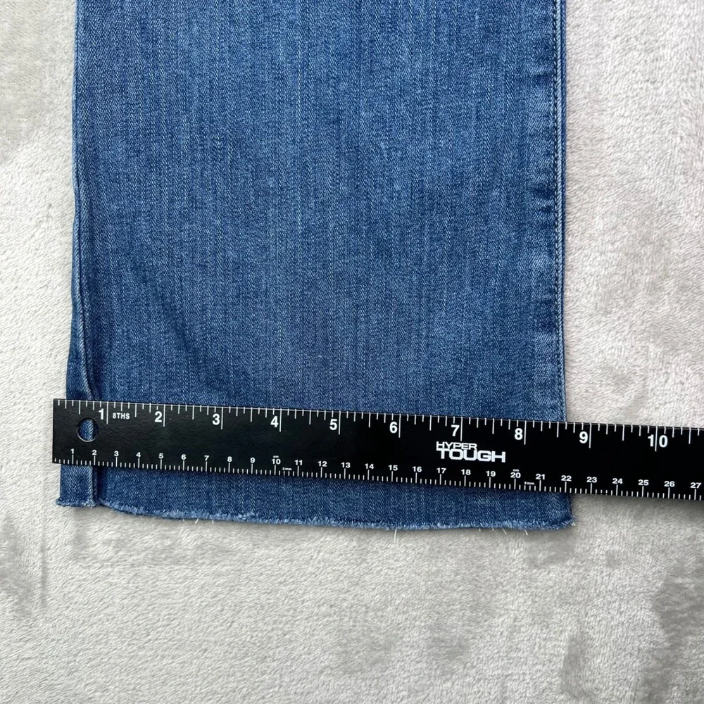 Paige Rory Crop Flare Jeans Womens 31 Zaylee Blue Stretch Raw Hem Denim New Nwt - Picture 7 of 15